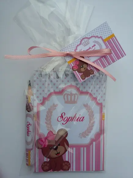 Bloquinho Personalizado com Lápis Ursinha