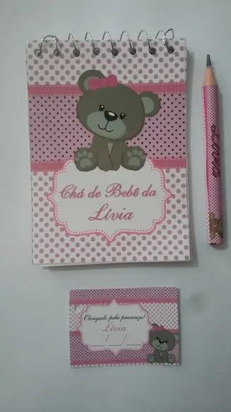 Bloquinho Personalizado com Lápis Ursinha