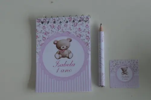 Bloquinho Personalizado com Lápis Ursinha