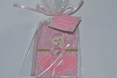 Bloquinho Personalizado com Lápis Ursinha Princesa