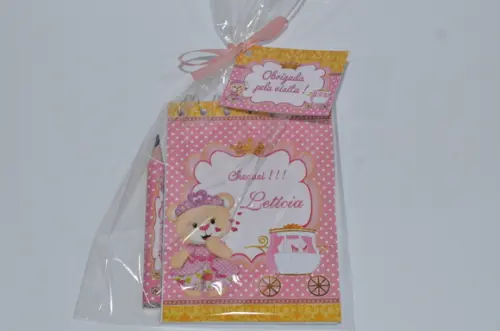 Bloquinho Personalizado com Lápis Ursinha Princesa