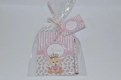 Bloquinho Personalizado com Lápis Ursinha Princesa