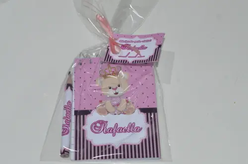 Bloquinho Personalizado com Lápis Ursinha Princesa