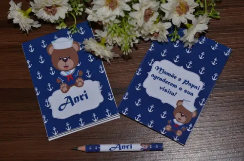 Bloquinho Personalizado com Lápis Ursinho