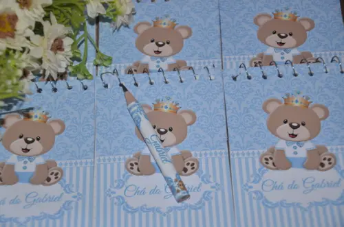 Bloquinho Personalizado com Lápis Ursinho Principe