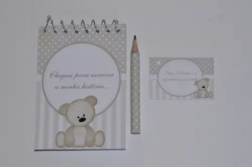 Bloquinho Personalizado com Lápis Ursinho