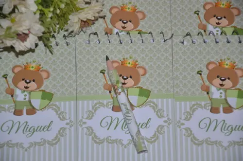 Bloquinho Personalizado com Lápis Ursinho Principe