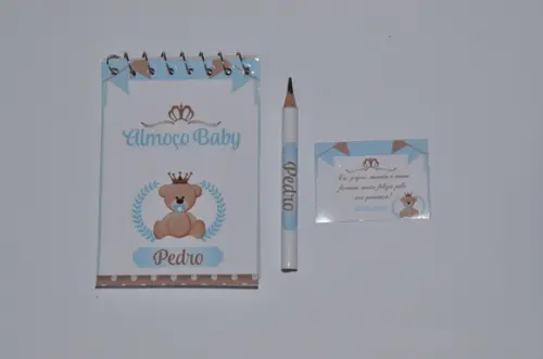 Bloquinho Personalizado com Lápis Ursinho Principe