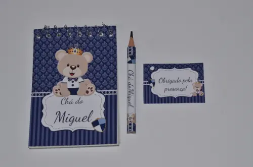 Bloquinho Personalizado com Lápis Ursinho Principe