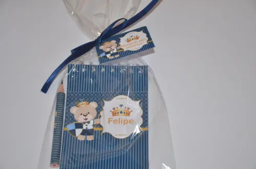 Bloquinho Personalizado com Lápis Ursinho Principe