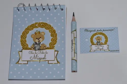 Bloquinho Personalizado com Lápis Ursinho Principe