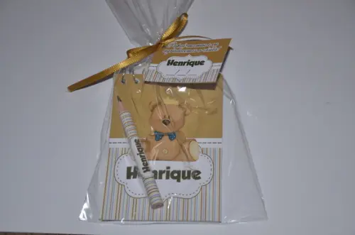 Bloquinho Personalizado com Lápis Ursinho Principe