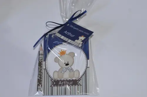 Bloquinho Personalizado com Lápis Ursinho Principe