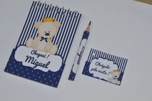Bloquinho Personalizado com Lápis Ursinho Principe