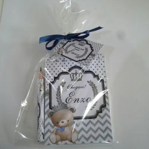 Bloquinho Personalizado com Lápis Ursinho Principe