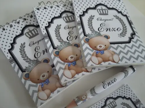 Bloquinho Personalizado com Lápis Ursinho Principe