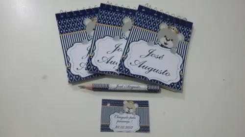 Bloquinho Personalizado com Lápis Ursinho Principe