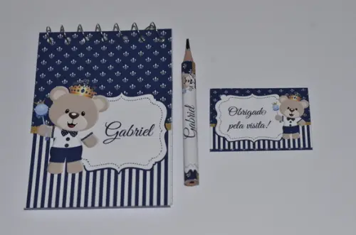 Bloquinho Personalizado com Lápis Ursinho Principe