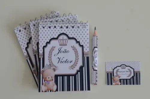 Bloquinho Personalizado com Lápis Ursinho Principe