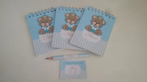 Bloquinho Personalizado com Lápis Ursinho Principe