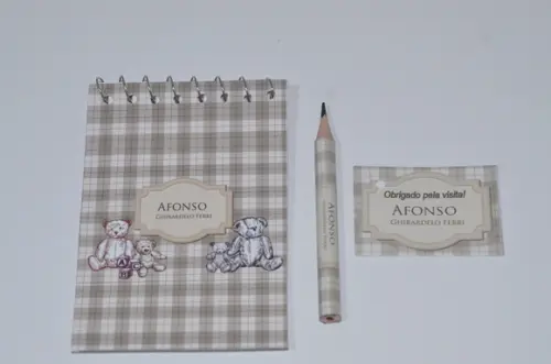 Bloquinho Personalizado com Lápis Urso
