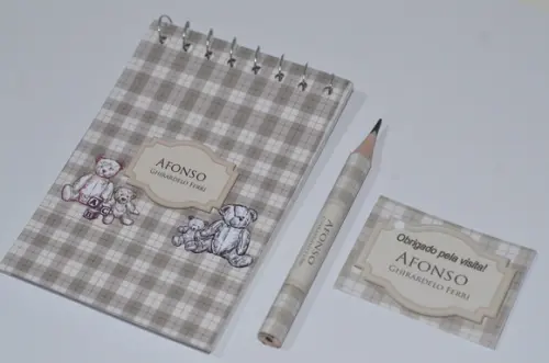 Bloquinho Personalizado com Lápis Urso