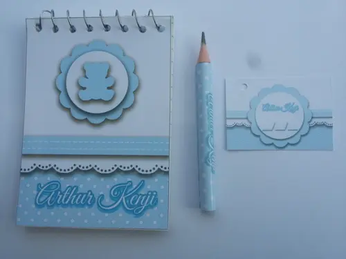 Bloquinho Personalizado com Lápis Urso