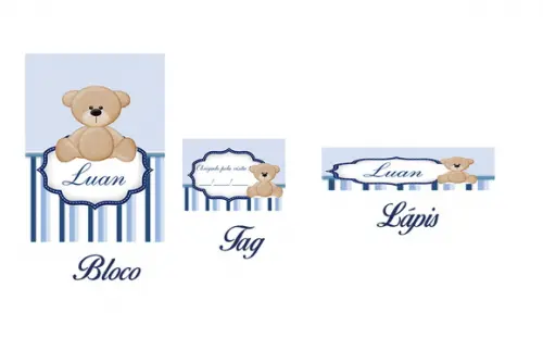 Bloquinho Personalizado com Lápis Urso