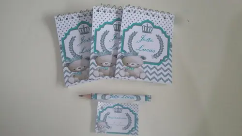 Bloquinho Personalizado com Lápis Urso