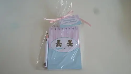 Bloquinho Personalizado com Lápis Urso Gêmeos