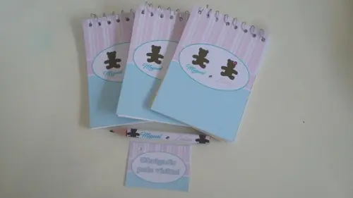 Bloquinho Personalizado com Lápis Urso Gêmeos