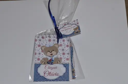 Bloquinho Personalizado com Lápis Urso Marinheiro