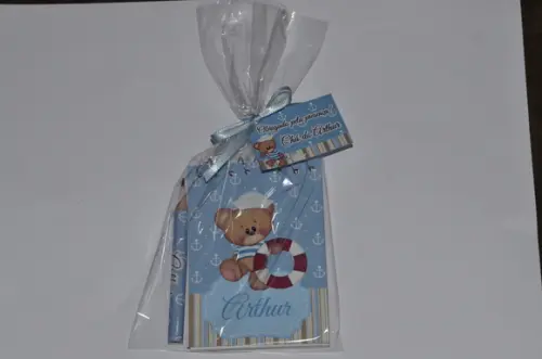 Bloquinho Personalizado com Lápis Urso Marinheiro
