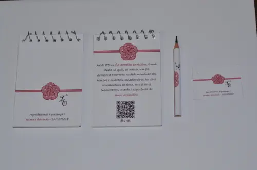 Bloquinho Personalizado Frente e Verso com Lápis