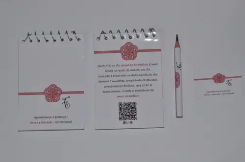 Bloquinho Personalizado Frente e Verso com Lápis