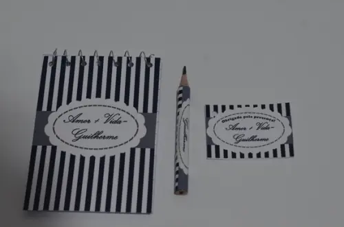 Bloquinho Personalizado Listras com Lápis