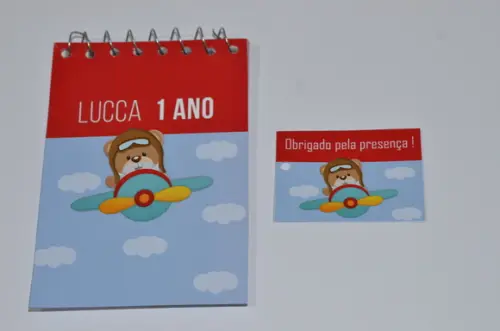Bloquinho Personalizado Urso Aviador