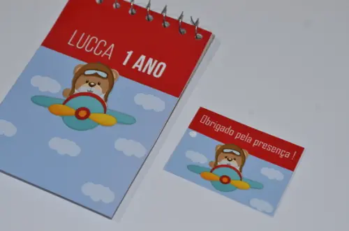 Bloquinho Personalizado Urso Aviador