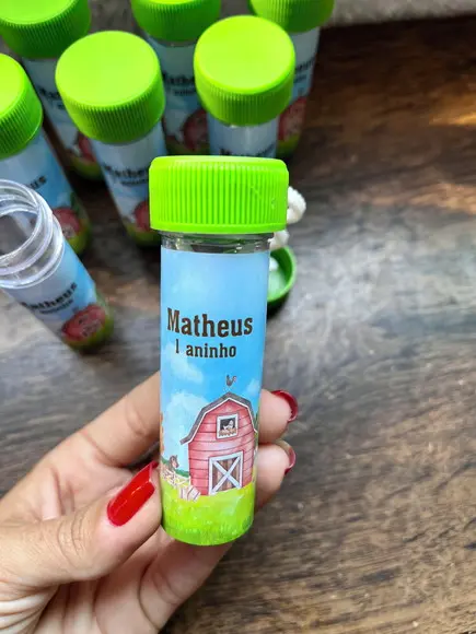 Bolinha de Sabão Personalizado Fazendinha