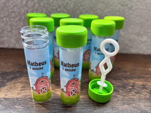 Bolinha de Sabão Personalizado Fazendinha