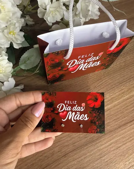 Brinco Personalizado com Mini Sacolinha Dia das Mães