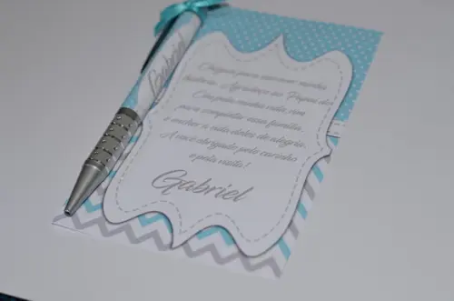 Caneta Personalizada com Tag e Fita