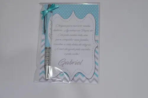 Caneta Personalizada com Tag e Fita