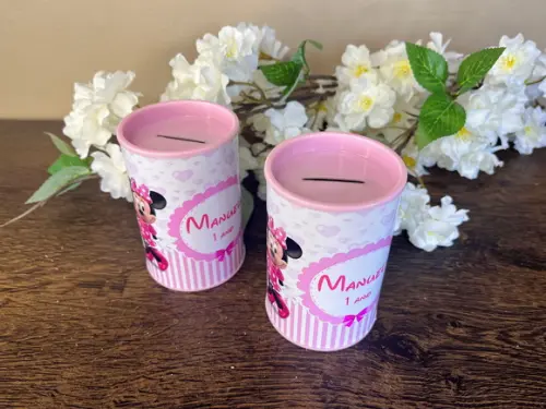 Cofrinho Personalizado Minnie Rosa