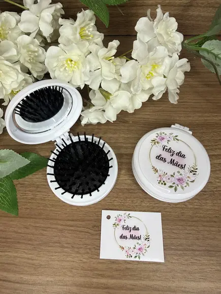 Escova com Espelho Personalizada Dia das Mães