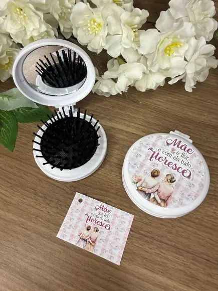 Escova com Espelho Personalizada Dia das Mães