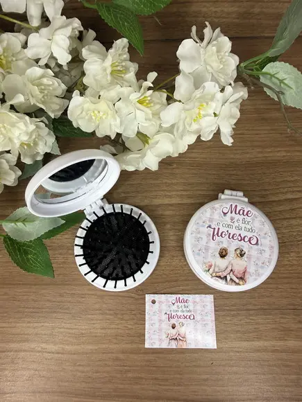 Escova com Espelho Personalizada Dia das Mães