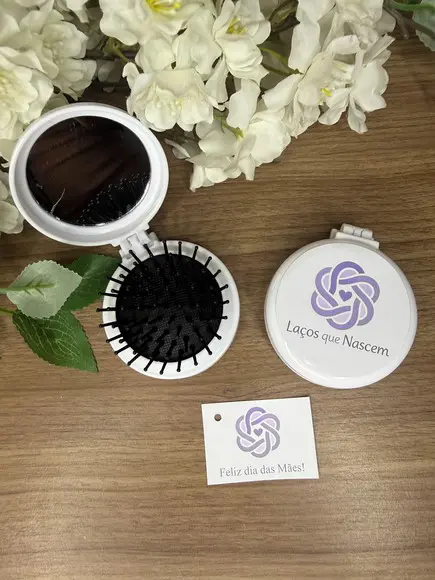 Escova com Espelho Personalizada Dia das Mães com Logo