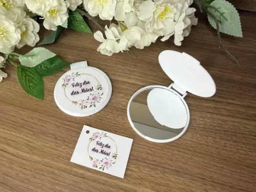 Espelho Redondo Personalizado Dia das Mães