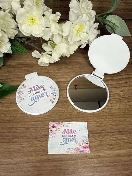 Espelho Redondo Personalizado Dia das Mães